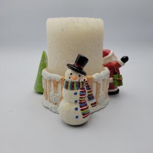 Kohls Candle Holder Christmas Tree, Santa Claus, Snowman Centerpiece w/candle